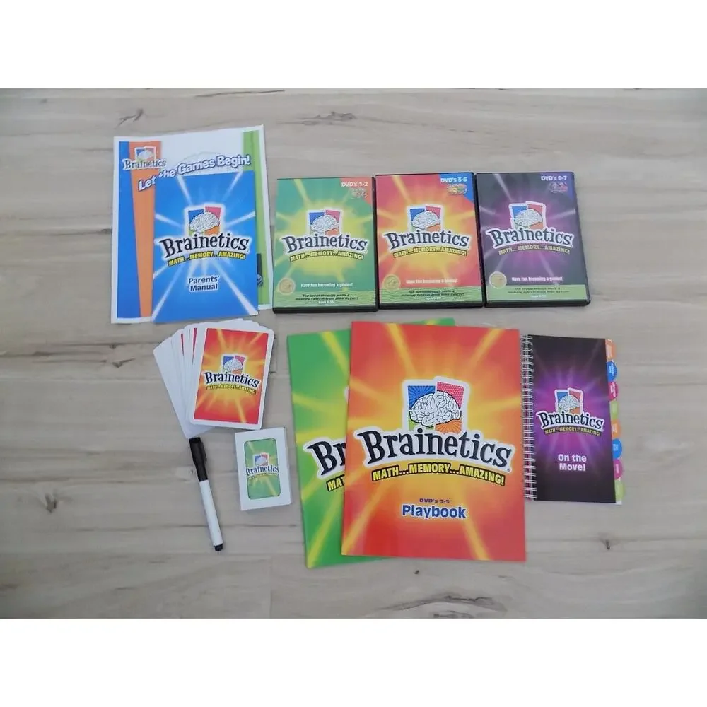 BRAINETICS DELUXE SET DVD's 1-7 Math Memory AGES 9-99